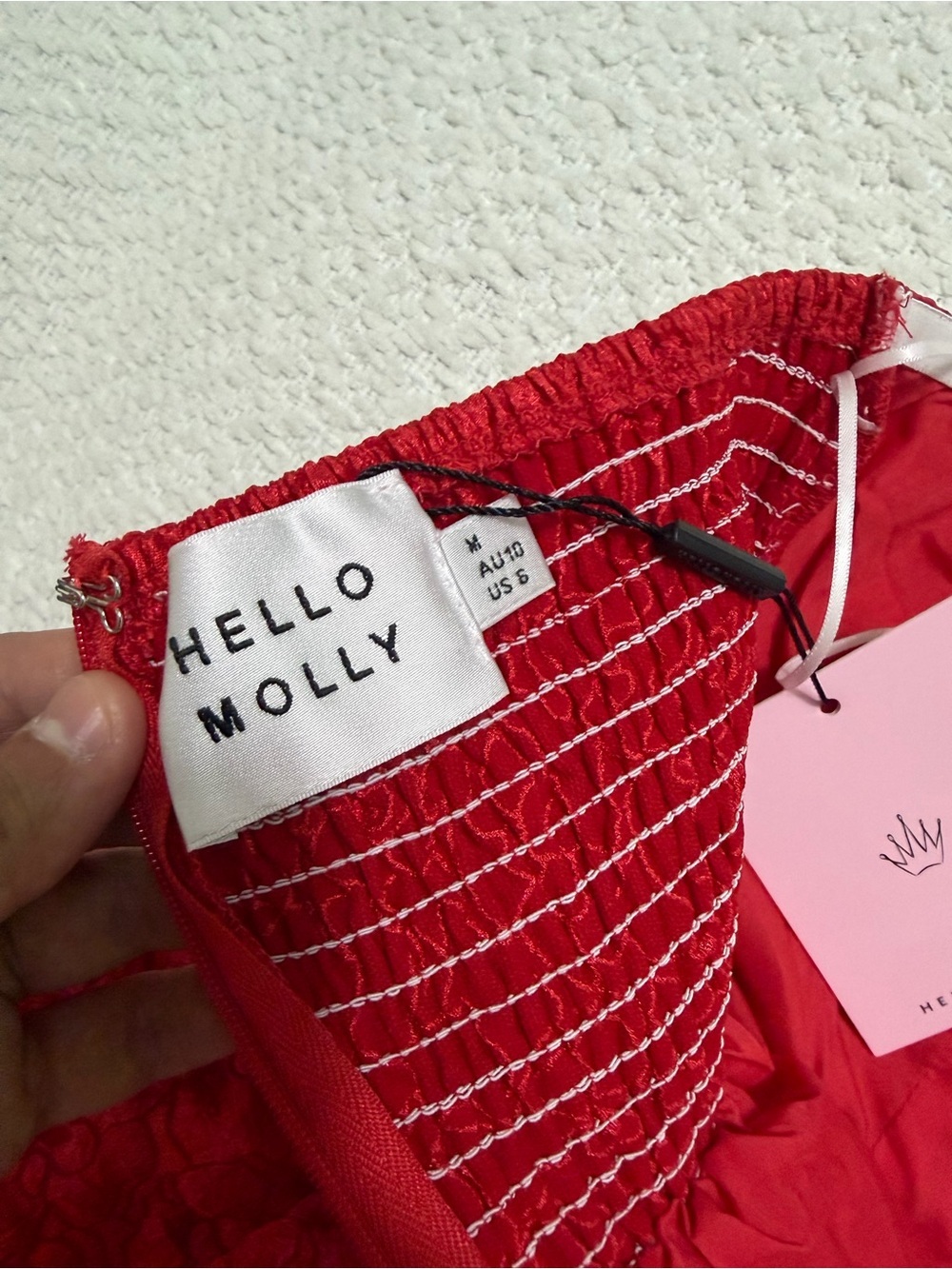Hello Molly Sasha Strapless Mini Dress Red Women’s Size M NWT - Picture 11 of 12